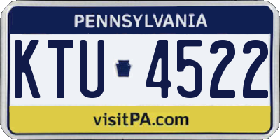 PA license plate KTU4522