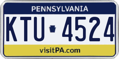 PA license plate KTU4524