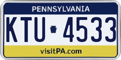 PA license plate KTU4533