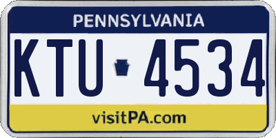 PA license plate KTU4534
