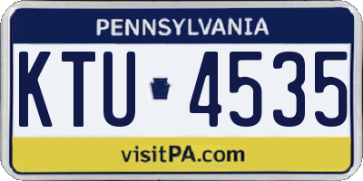 PA license plate KTU4535