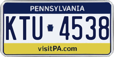 PA license plate KTU4538