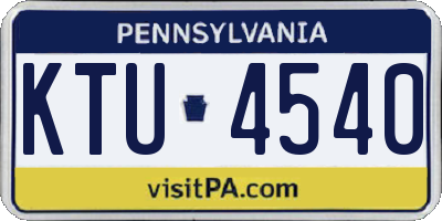 PA license plate KTU4540