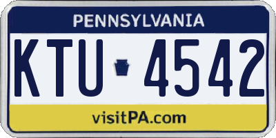 PA license plate KTU4542