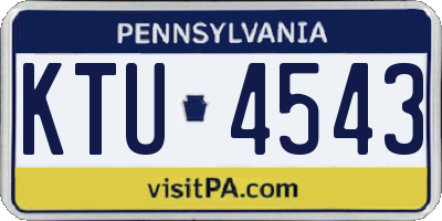 PA license plate KTU4543