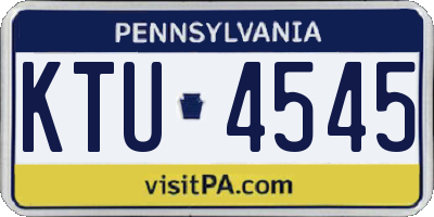 PA license plate KTU4545