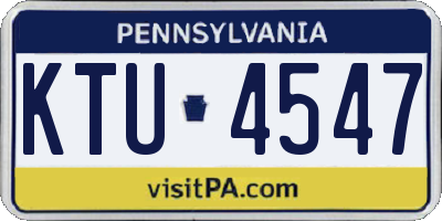 PA license plate KTU4547