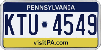 PA license plate KTU4549