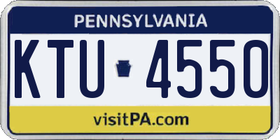 PA license plate KTU4550