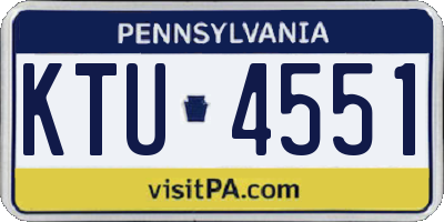 PA license plate KTU4551