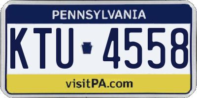 PA license plate KTU4558