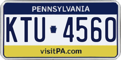 PA license plate KTU4560