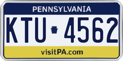 PA license plate KTU4562