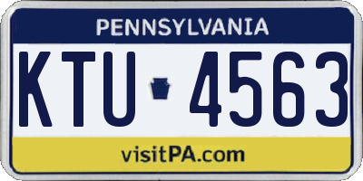 PA license plate KTU4563