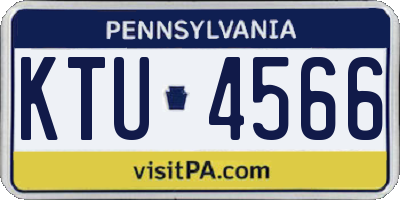 PA license plate KTU4566