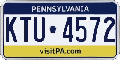 PA license plate KTU4572