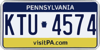 PA license plate KTU4574
