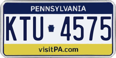 PA license plate KTU4575