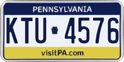 PA license plate KTU4576
