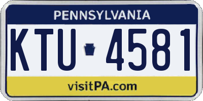 PA license plate KTU4581