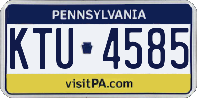 PA license plate KTU4585