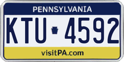 PA license plate KTU4592