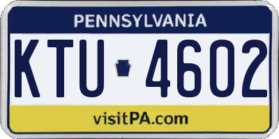 PA license plate KTU4602