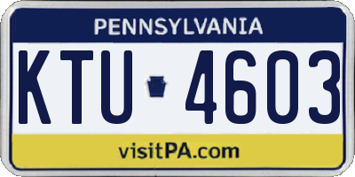 PA license plate KTU4603