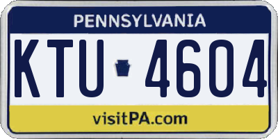PA license plate KTU4604