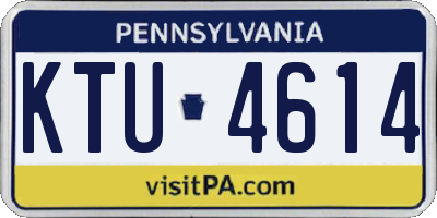 PA license plate KTU4614