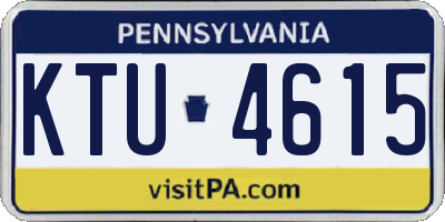 PA license plate KTU4615