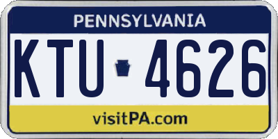 PA license plate KTU4626