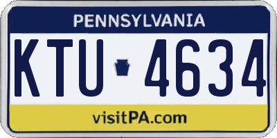 PA license plate KTU4634