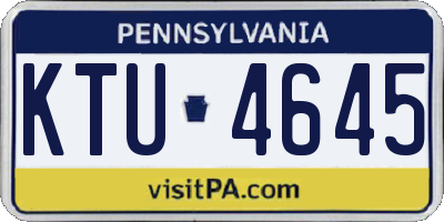 PA license plate KTU4645