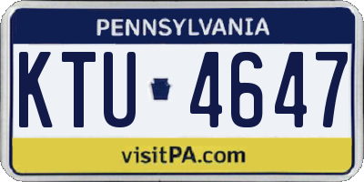PA license plate KTU4647