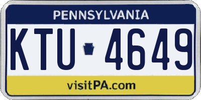 PA license plate KTU4649