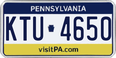 PA license plate KTU4650