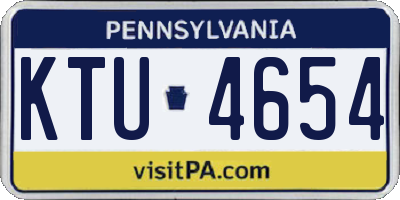 PA license plate KTU4654