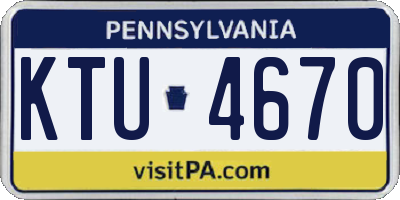 PA license plate KTU4670