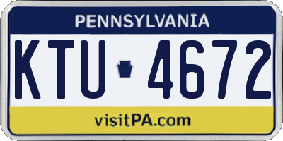 PA license plate KTU4672