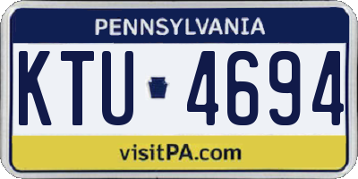 PA license plate KTU4694