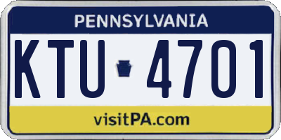 PA license plate KTU4701