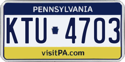 PA license plate KTU4703