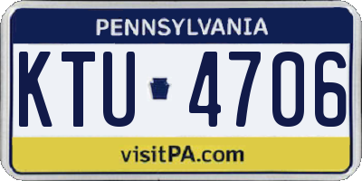PA license plate KTU4706