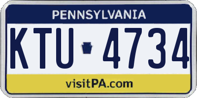 PA license plate KTU4734