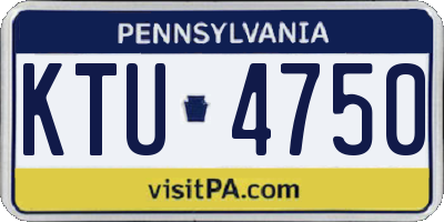 PA license plate KTU4750