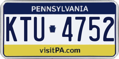 PA license plate KTU4752