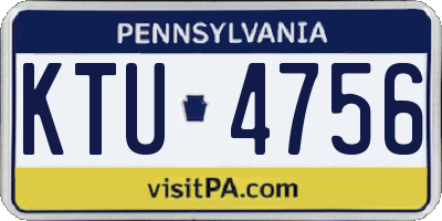 PA license plate KTU4756