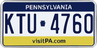 PA license plate KTU4760