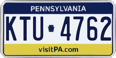 PA license plate KTU4762